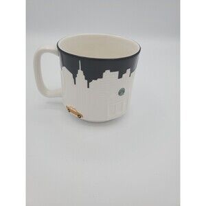 Starbucks Collector Series Relief Mug New York City 2010 Black White Yellow Cab